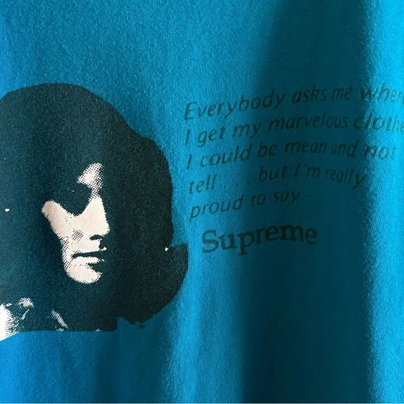 Supreme Mean Tee Deep Blue Size Medium SS17 - Picture 3 of 5
